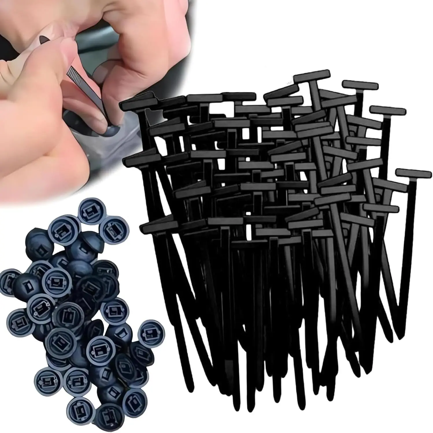 100Pcs Multi-Functional Nylon Cable Tie Buckles – Strong Plastic Self-Locking Straps for Automotive Maintenance, Office Cable Organization, Outdoor Repairs, and Daily Household Use