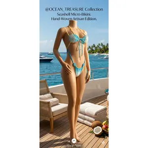 ONE PIECE MACRAME SHELLS THONG
