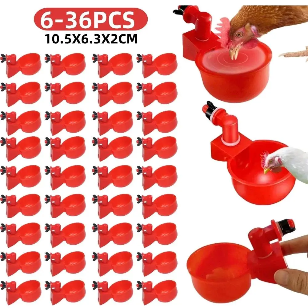 Automatic Poultry Hydration Cup System, Automatic Watering System with Gravity-Fed, Self-Regulating Water Supply, Easy DIY Installation, Easy to Use (Farm Animal & Poultry Feeding Tool)