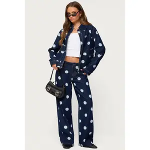 Leyah Polka Dot Low Rise Baggy Jeans