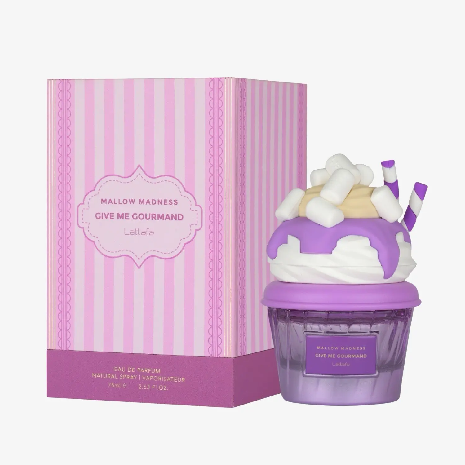 Lattafa Mallow Madness Eau De Parfum Spray - Give Me Gourmand Collection, 75ml Alcohol-Based Long Lasting Perfume for Women, Floral Fruity Fragrance with Gourmand Candy Scent, Daily Wear