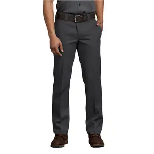 Dickies Men's 873 Flex Slim Cut Cotton Blend Stain-Proof Belt-Compatible Black Work Trousers - Monochromatic, Multi-Size, Non-Denim, Body-Fitting, Casual Men's Pants, Monochromatic Men's Pants