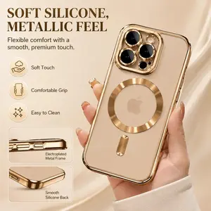 New Official Desert Gold Phone Case For iPhone 17Air 17 16 15 14 13 12 11 Pro Max Plus Clear Magsafe Magnetic Lens Protect Soft Cover Wireless Charging