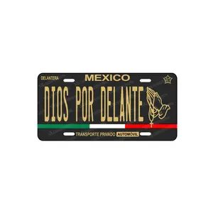 Car Plate Decorative Dios Por Delante, Personalized Novelty Car Plate, Personalized Car License Plate Dios por Delante