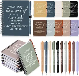 10 Sets Pcs Employee Group Gifts May You Be Proud The Work Notebook with Ballpoint Pen Inspirational Journals Office Thank You Gifts for Team Staff Coworker Secretary