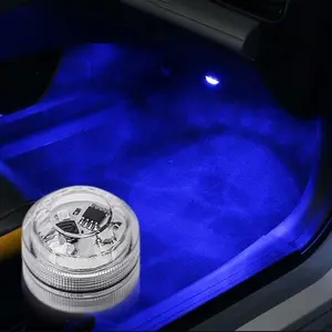 Car Interior Foot Light, Battery Required Car Wireless Atmosphere Light, Universal Colorful Remote Control Car Interior Decorative Light, Interior Car Lights