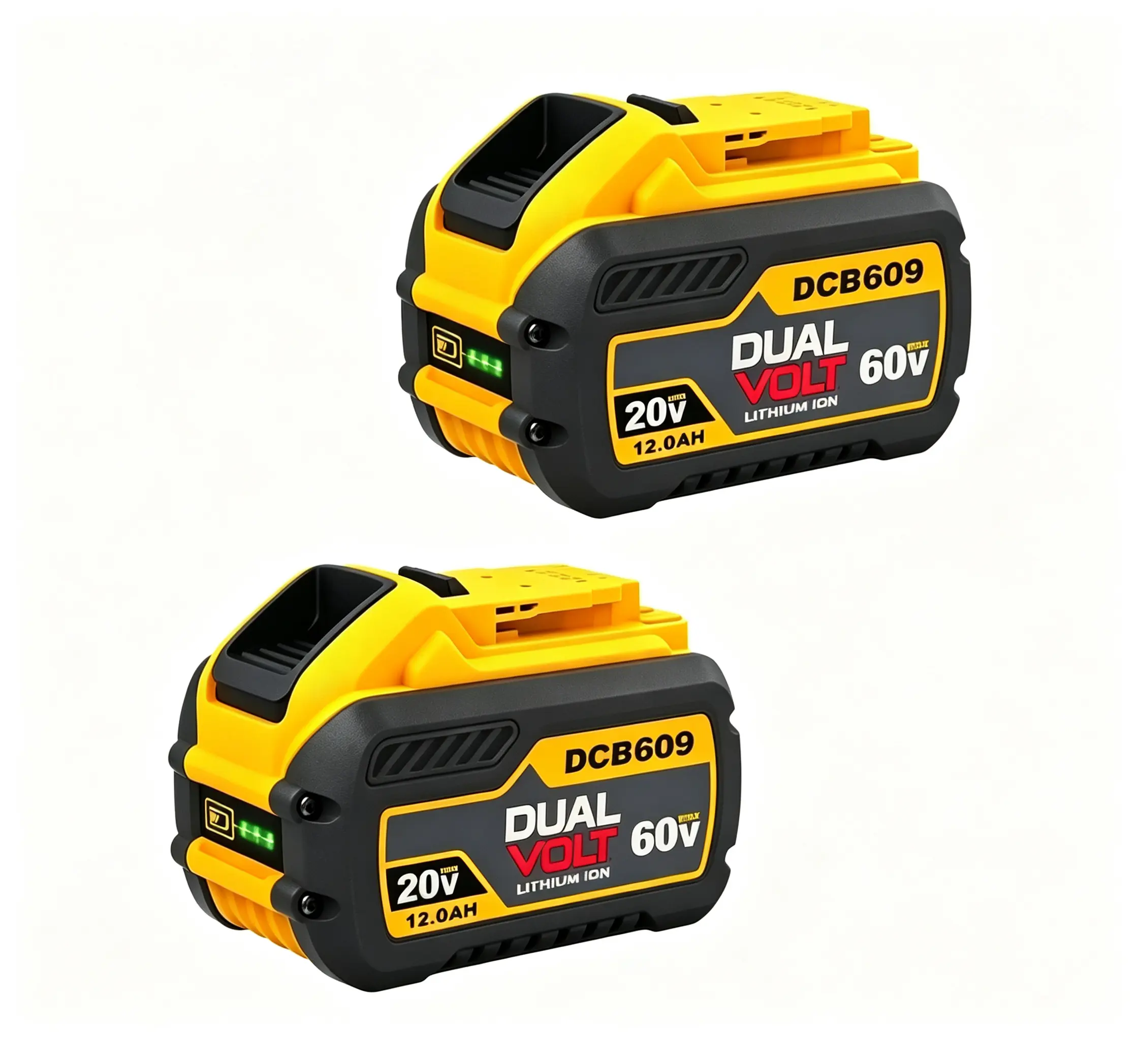 2-Pack 12.0AH Li-Ion Drill Batteries, 20V-60V MAX FLEXVOLT Cordless Tool Batteries for DEWALT DCB612 Charger & DCB609-2, Fast Charge Multi-Protection Household Appliance Parts & Accessories