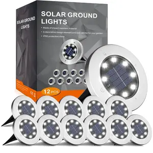 Solar Lights for Outside,12 Pack Solar Lights Outdoor , Solar Garden Lights Landscape Lighting for Patio Pathway Lawn Yard Deck Driveway Walkway, Cold White