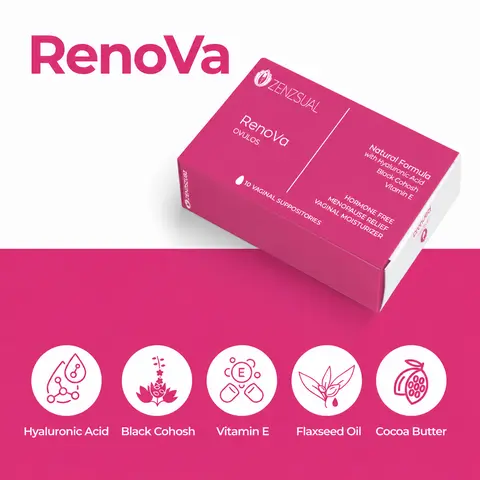 RENOVA Feminine Health - Hyaluronic Acid Moisturizing Suppository - Woman Owned - for vaginal dryness and Odor control - Paraben-Free and Cruelty-Free - 10 count Comfort Moisturizer