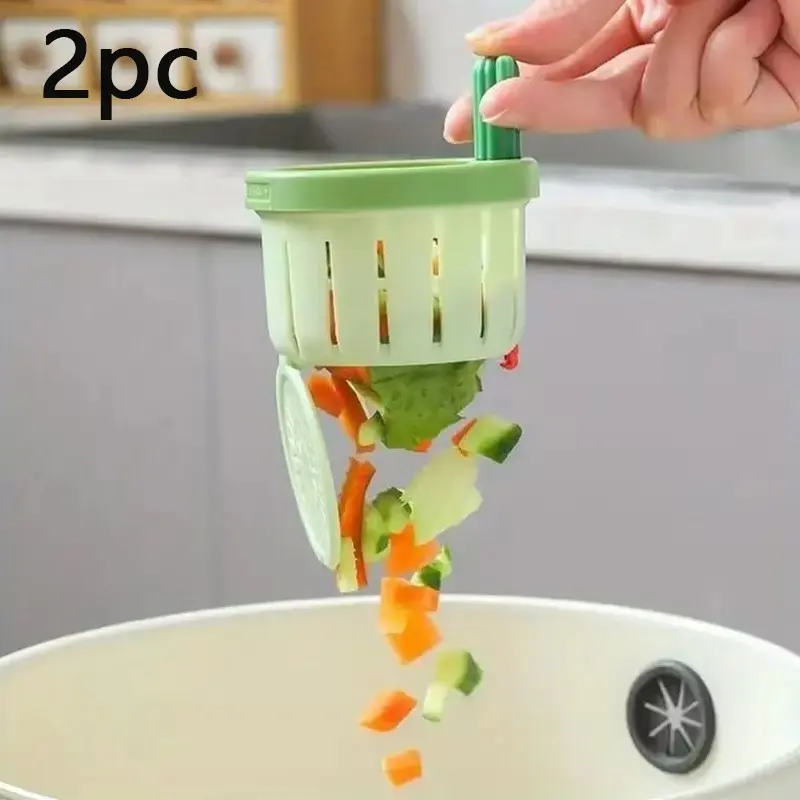 Cactus Theme Kitchen Sink Strainer Basket, Press-Down Drain Tray, Reusable Plastic Food Waste Collector, Home & Restaurant Use, Strainer with Handle