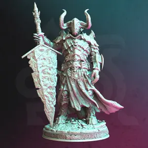Death Knight Morian Fairhair 3D Printed Resin Miniature, Character Minifigure Miniatures, DM Stash Home Decor Statue, 3D-Printed Resin Miniatures