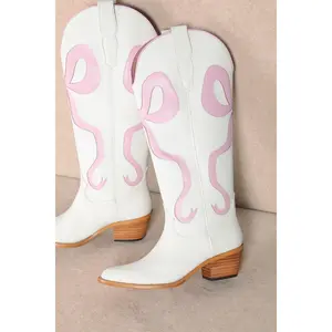 Taylor Bow Boots-Pink