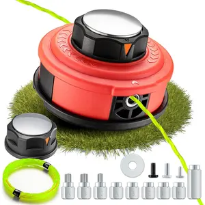 Upgraded Weed Eater  with Steel Knob,Easy Feed Trimmer  Weed Wacker  for Echo,Stihl,,String Trimmer   with 12ft 095" Trimmer Line,11 Adapts,Simple Tap& Go (Orange)