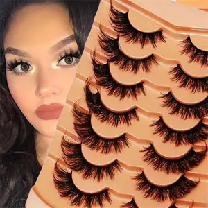7 Pairs Cat Eye Flare Lashes, Eye End Lengthening, Slender Curling Fluffy False Eyelashes, Fashion Eyelashes, Enhance Your Look, Perfect for Daily Wear