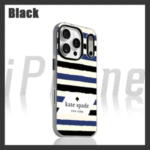 Kate Spade Fashion LOGO Phone Case For iPhone 17 air 16 e 15 14 13 12  Pro Max Plus Purple 2-in-1 Jelly case