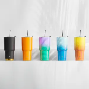 Meoky Double Wall Stainless Steel Iced Coffee Sleeves Reusable Car Cups, One Size Fits All Coffee Sleeves from Starbucks, Dunkin Donuts, McDonalds, One Fits Daily Drinking and Leak Proof