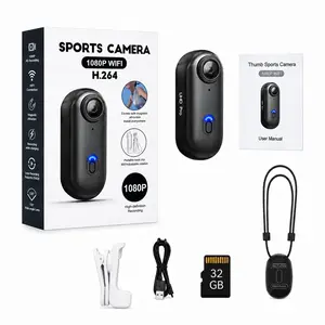 Portable Magnetic Thumb Action Camera, Mini 360° Rotating Clip-On Vlog Camera, Type-C Rechargeable Hands-Free Body Camera for Cycling, Travel, Outdoor Sports & Daily Recording, Black/White, Great for Beginners, Teens & Students