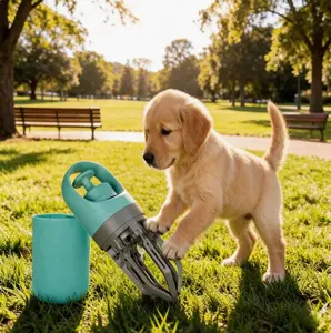 Portable Dog Poop Scooper with Poop Bags – Claw-Style No-Touch Pet Waste Picker, Lightweight Handheld for Small Medium Large Dogs, Outdoor Walking Hiking Travel Essentials, Easy Clean Leak-Proof