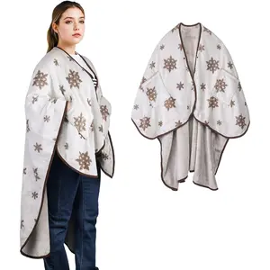 Wearable Blanket Poncho With Pockets, Fleece Shawl Wrap Blanket For Men And Soft Warm