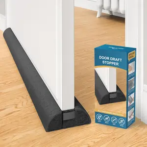 Door Draft Stopper 36 Inch, Under Door Gap Filler Bottom, Adjustable 30'' to 36'' Noise Blocker Soundproof Seal Gap up to 1.7'' Door Sweep, Machine Washable,Black