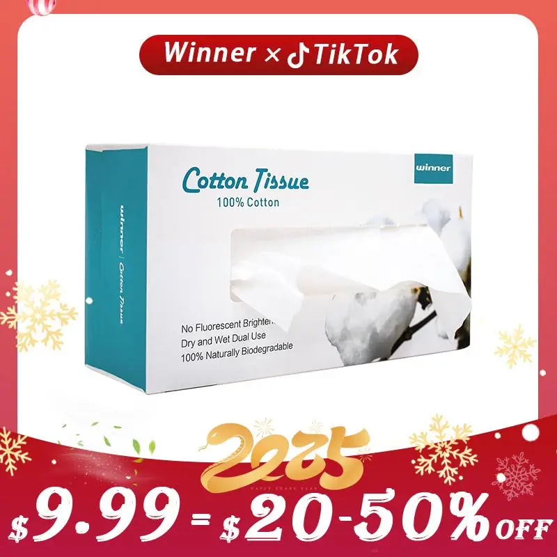 Winner 100% USA Cotton Disposable Dry Wipes Soft Thick Super Absorbent Reusable Comfort Skincare Multicolor Facial Tissues Blue Household Items Napkin