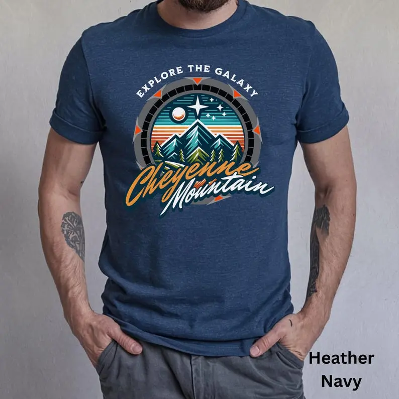 Stargate Explore the Galaxy Cheyenne Mountain Shirt, Sci-Fi Stargate SG-1 Fan Gift, Nerdy accessory for him her convention comic-con apparel