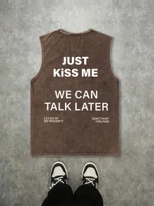 Unisex American Vintage Vest, Skin-Friendly Cotton Material, Sleeveless Round Neck T-Shirt, Cool Summer Streetwear Style Classic