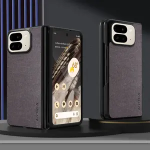 1 Piece Case for Google Pixel 10 9 Pro Fold Fusion Fashion Luxury Textile PU Leather Retro Business Phone Case Protection