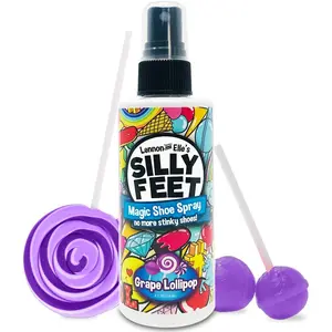 Foot and Shoe Deodorizer Spray, Extra-Strength Odor Eliminator for Smelly Shoes, Kids\u2019 Feet, and Sweat, Grape Lollipop Scent, Alternative to Powder for Odor Control