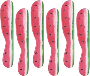 UPware Watermelon Cheese Spreader Set, Melamine Multipurpose Butter Spreaders for Cream, Cheese, Jelly, Mayo, Frosting, and Sandwich, Red, 6 Inch, Set of 6
