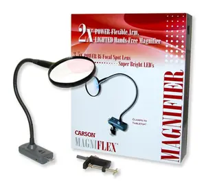 Carson CL-65 MagniFlex LED Lighted Flexible Table-Top Magnifying Glass with Table Clamp, Power Adapter, Table-Top Magnifying Glasses