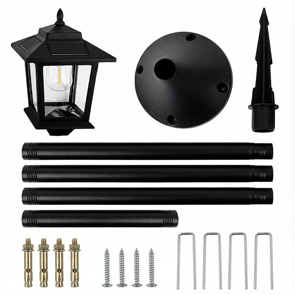 [Two Pack] 63" Solar Lamp Post Lights, Waterproof Outdoor Pole Lights for Patio, Garden, Yard, Pathway, Front & Back Door, Warm White with Replaceable Bulbs, Valentinesdaygift