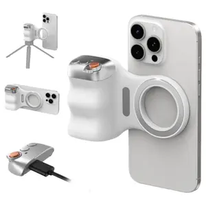 Magnetic Phone Camera Grip with Wireless Shutter Button - DSLR Style Ergonomic Handle Holder & 1/4" Tripod Screw for iPhone & Android Smartphones