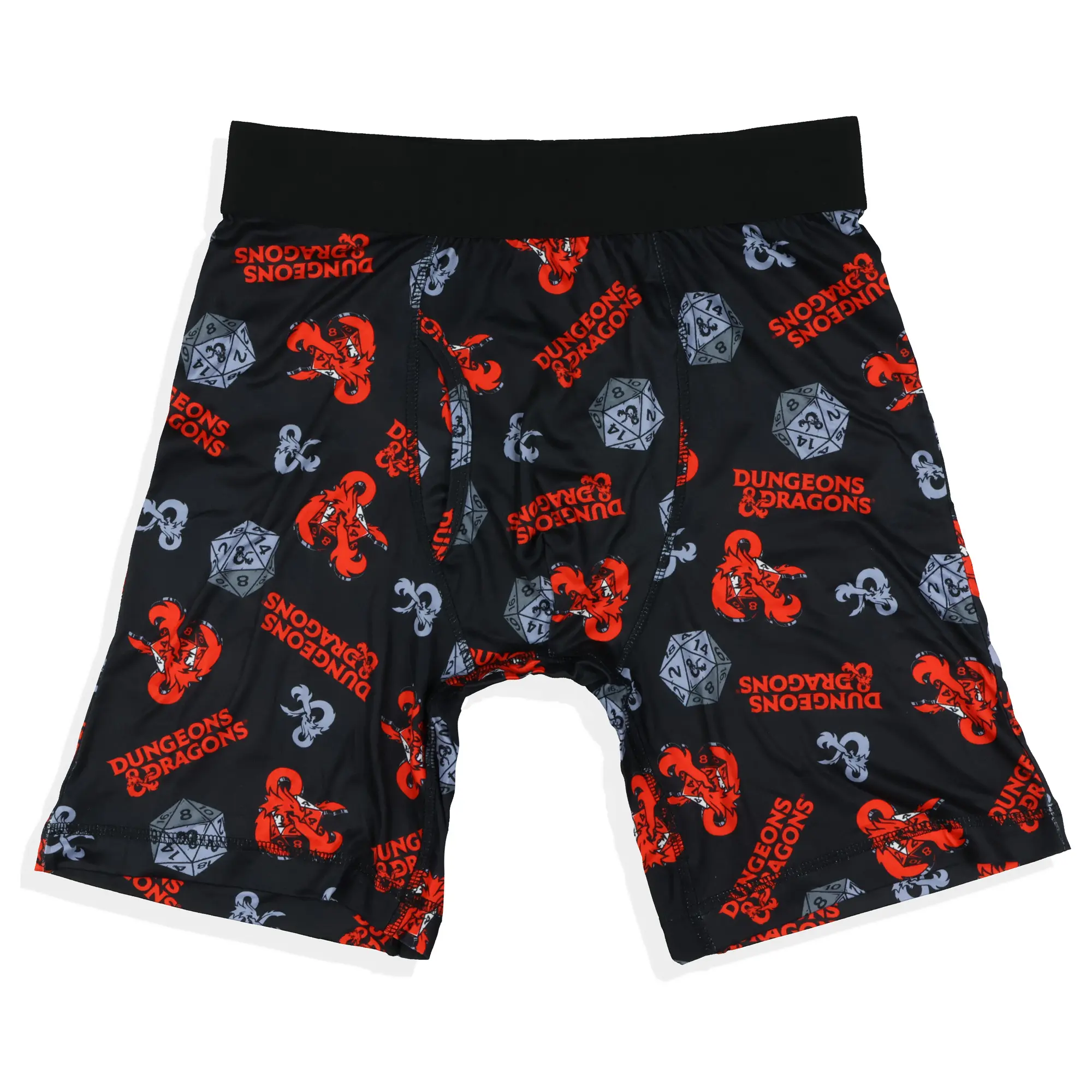 Dungeons and Dragons Men's D20 Dice and D&D Logo Adult Boxer Briefs Long Leg Underwear