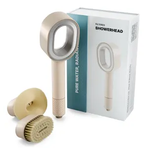 NU Aqua Handheld Filtered Showerhead - Dual Action Spa-Grade KDF-55 & Carbon Filtration Media - Foaming Exfoliator Sponge & Soft Brush Head - Healthier Skin & Hair - Universal Fitment & Fast Installation