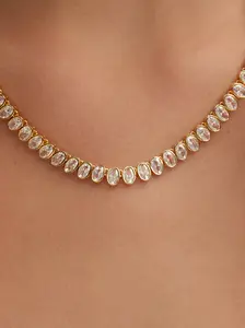 Oval Cut Bezel Setting Tennis Necklace