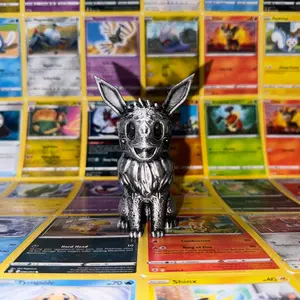 Eevee Ornamental Style Hand Painted Statue/ Sculpture Pokémon Decor Gold/Silver