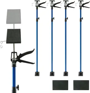 4 Pack Adjustable Support Pole, Construction Rods for Cabinet Jacks Cargo Bars Drywalls, Telescoping Support Poles Range from 49'' to 114''