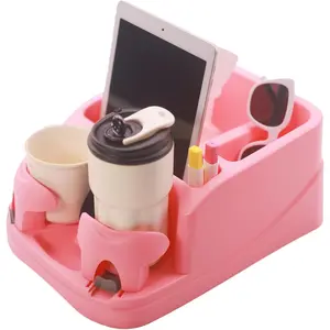 Console Organizer,  Seat Organizer with 2 Adjustable Cup Holders, Center Console for , , Minivans, SUVs,  Organizer, 3 Large Storage Compartment ()