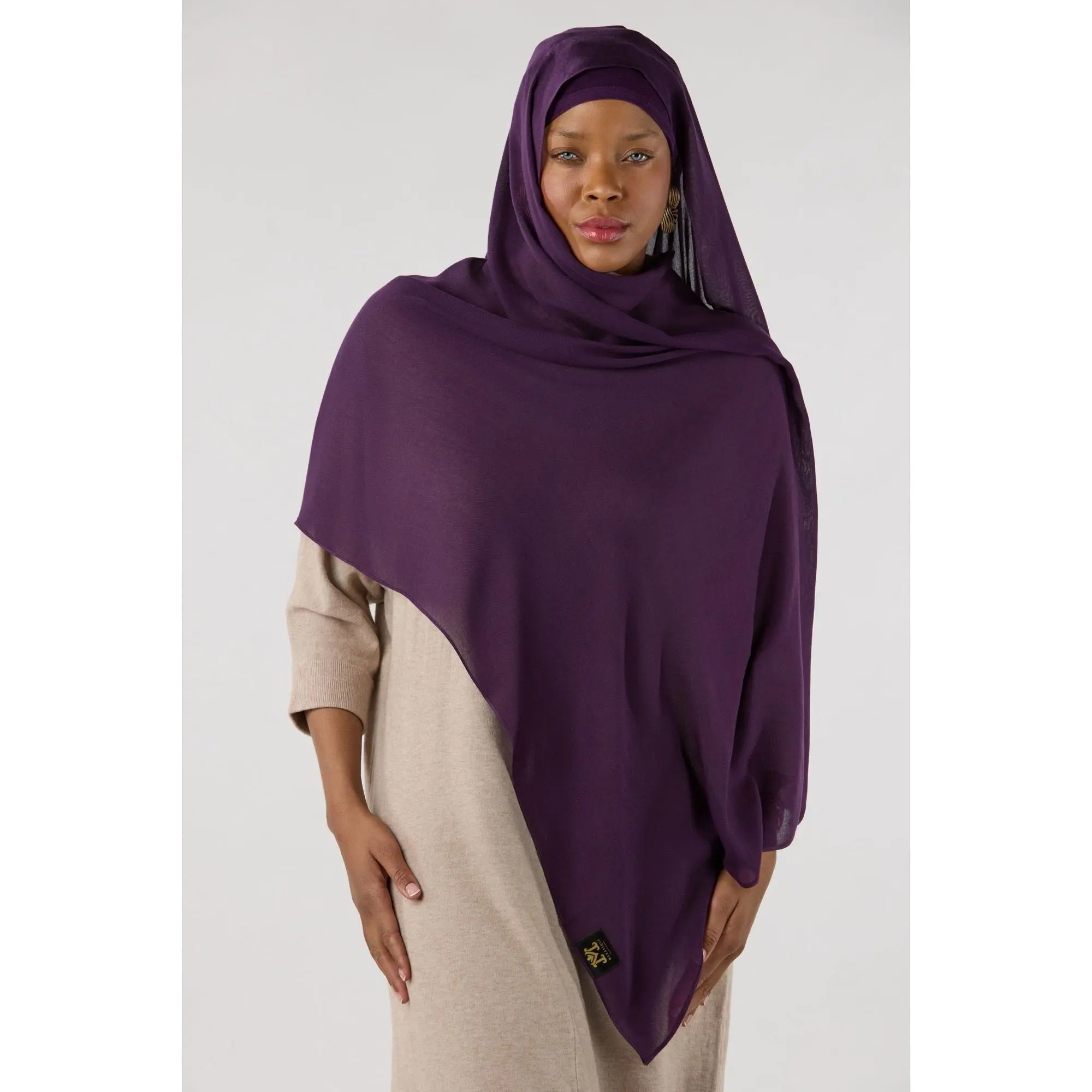 Modal Hijab With Matching Undercap Plum Purple #71