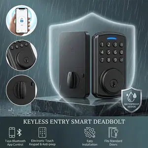 Smart Door Lock Bluetooth Password Key Keyless Entry APP Anti-Peeping Lock IP54