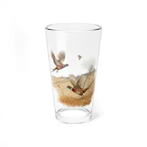Pheasant Flight Pint Glass | 16oz Mixing Glass, Game Bird Illustration