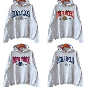 [Sale off 50%] Vintage Football All Teams Ash Grey Hoodie, Hometown Football Hoodie, Vintage Graphic All Teams Hoodie, Sport Graphic Shirts, Gift For Fan Custom Team Cotton GIft 9SC