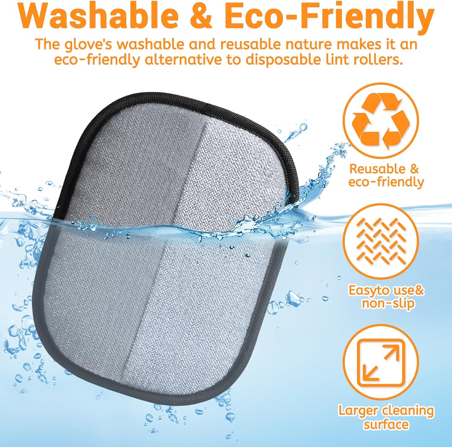 Static pet hair removal glove brush, reusable cat and dog static hair removal device beauty glove brush tool, suitable for sofas, clothes, carpets, curtains (black -2 pieces)