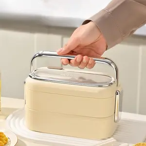 304 Stainless Steel Lunch Box, Single and Double Layered Compartment Insulated Bento Box, Large Capacity Portable Lunchbox for Students and Office Workers, Leakproof Lunch Box