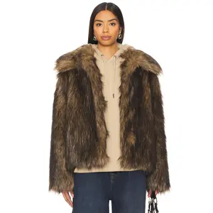 superdown Kennedy Faux Fur Coat in Brown