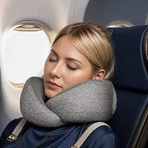 [Lounging pillow] Memory Foam Travel Pillow 1pc |   Comfortable, Breathable Cover |   Machine Washable for Airplane, Office, Car, Home
