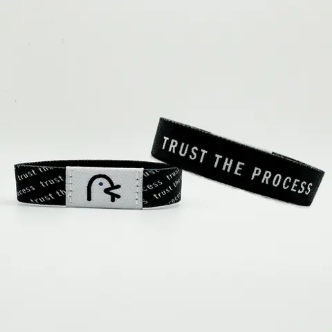 YAPPY Women's Inspirational Quote Bracelet - Stylish, Tap-Activated Wristband with Style & Trust the Process Design, 6.7in Regular Size Fabric Fashion Accessory for All Seasons Everyday Wear