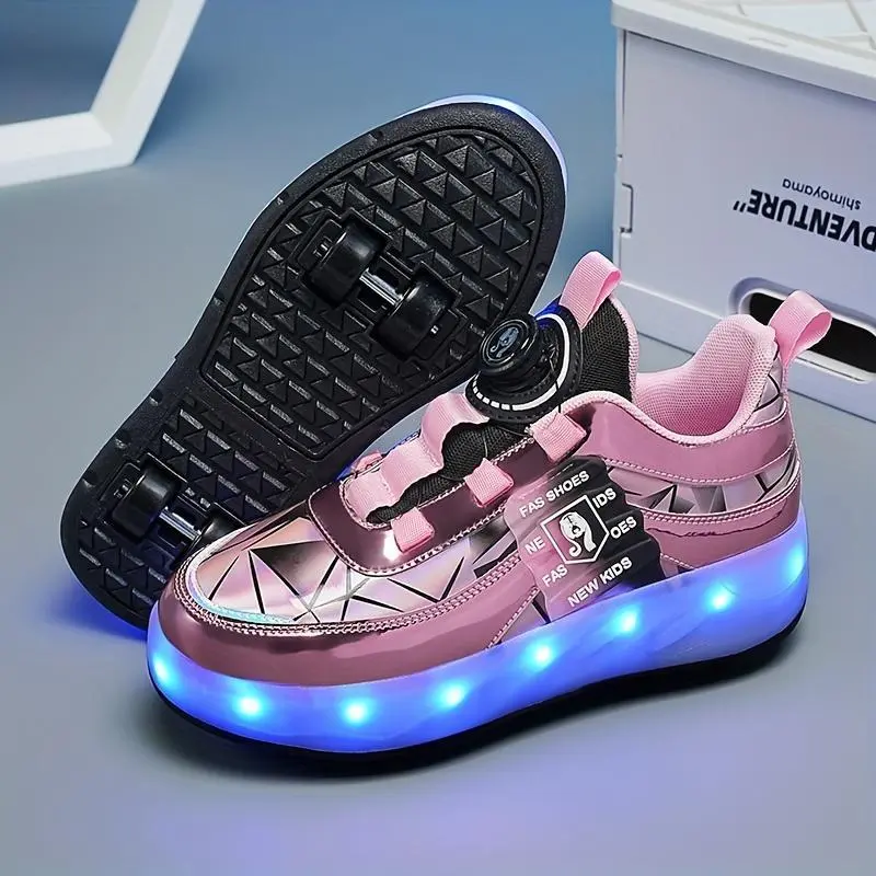 UnisexKid'sFashionLEDLightUpRollerShoesWithRotating,ComfyDetachableWheelSkateSneakersBoy's&Girl'sTeenOutdoor UnisexKid'sFashionLEDLightUpRollerShoesWithRotating,ComfyDetachableWheelSkateSneakersBoy's&Girl'sTeenOutdoor