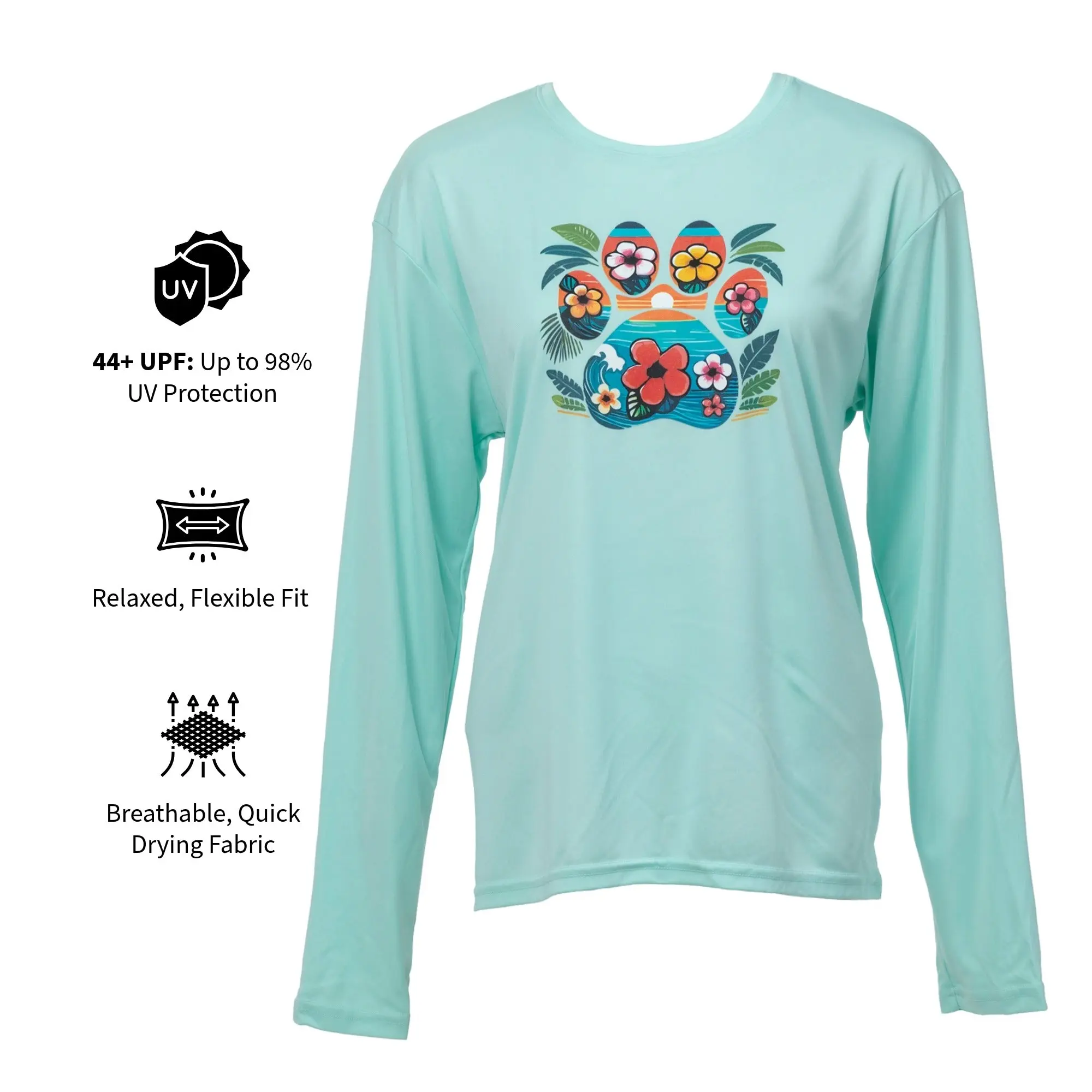 Tropical Paw UPF 40+ Cooling Performance Long Sleeve Sun Shirt